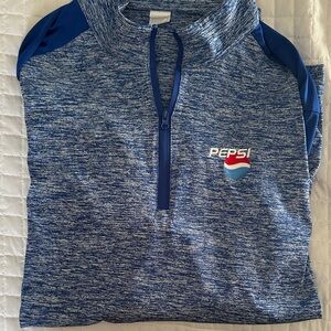 Pepsi Men's Blue quarter zip long sleeve